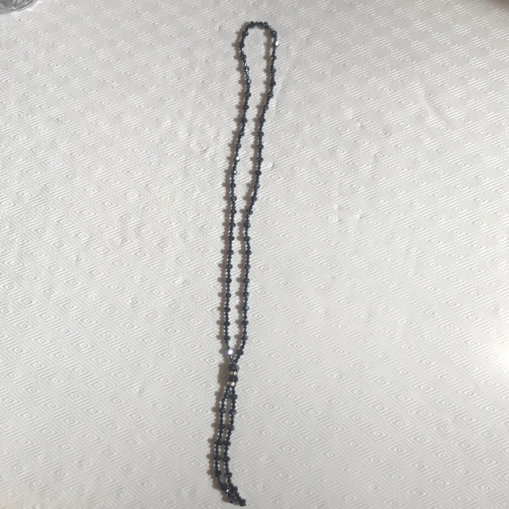 Navy beaded statement necklace